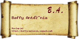 Baffy Antónia névjegykártya
